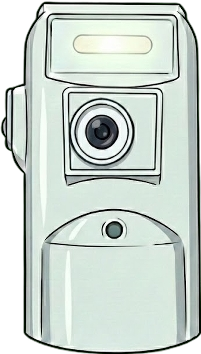 The ToadTurret device, a compact white weatherproof unit with a camera and spray nozzle